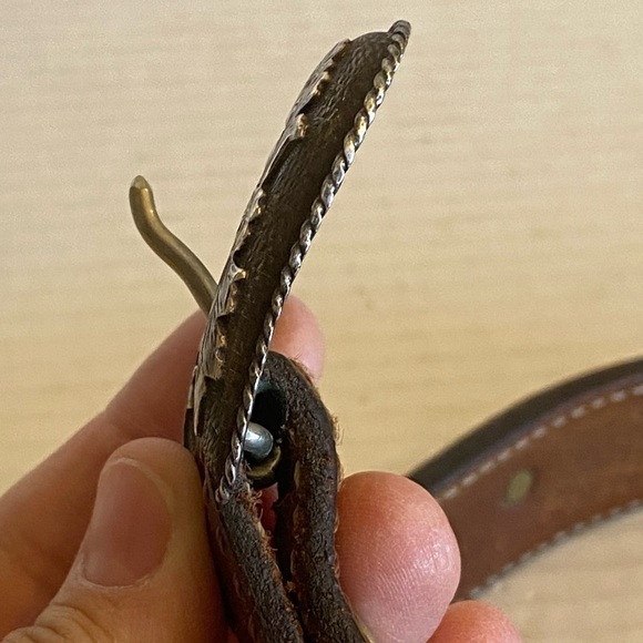 RARE Sunset Trails Sterling & 10k Gold Engraved CONCHO Ranger Belt Buckle - Picture 12 of 16